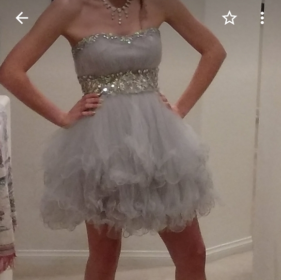 silver semi formal dress